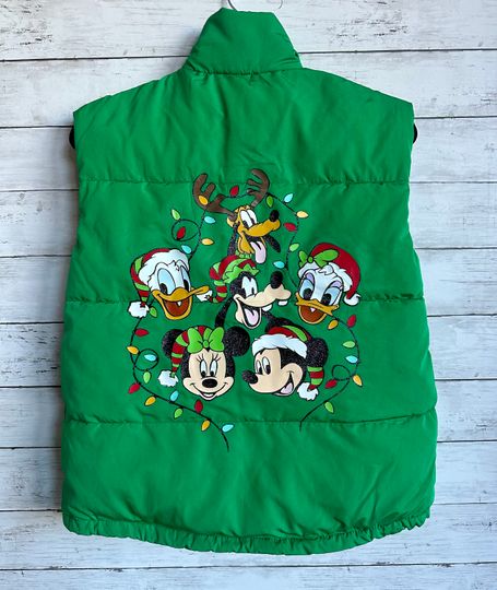 Disneyland Christmas Puffer Sleeveless Jacket