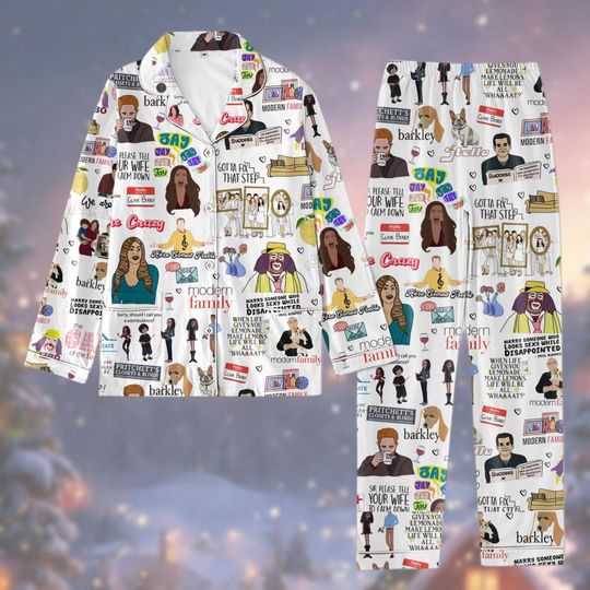 Christmas Modern Family Pajamas Set, Phil Dunphy Shirt, Tv Show Funny Holiday Pajamas, Retro Series Movie Midnight Shirt, Gift For Fan