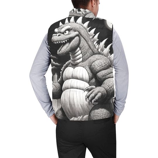god zilla Gojira Kaiju Pencil Art Sleeveless Jacket