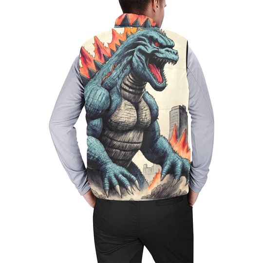 god zilla Gojira Kaiju Crayon Sleeveless Jacket