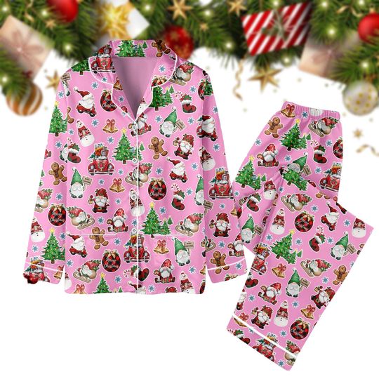 Farm Fresh Christmas Trees Truck Pajamas, Santa Claus Pj Set, Red Truck TShirt Pant Set, Cute Women Pajamas, Holiday Xmas Pajamas Set