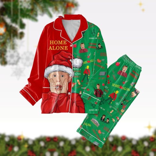 Home Alone Movie Christmas Pajamas, Ya Filthy Animal Pj Set, The Boys Of Winter Pajamas Pants, Kevin McCallister Santa Hat Xmas Pajamas