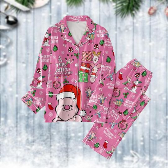 Christmas Piglet Pajamas Set, Winnie The Pooh Holiday Pajamas, Cute Piglet Pajamas Family, Magic Kingdom Shirt, Disney Birthday Gift