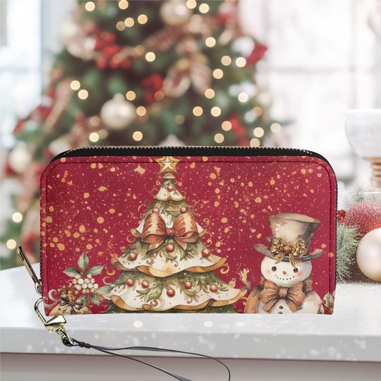 Christmas Holiday Snowman Leather Wallet | Women Wallet | Gift For Women