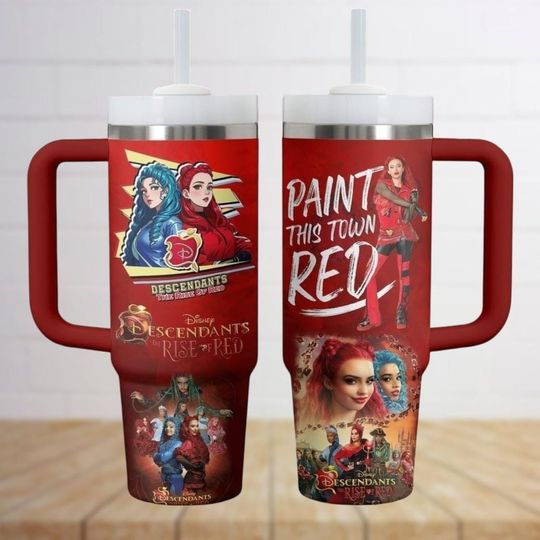 Descendants The Rise Of Red 40oz Tumbler, Descendants Movie Insulated Tumbler, Villains Tumbler Cup, Halloween Gift