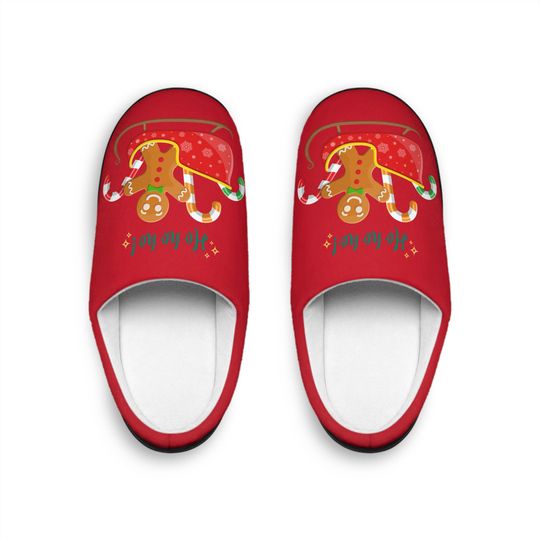 Christmas Women's Slippers, Holiday House Shoes, Festive Indoor Footwear