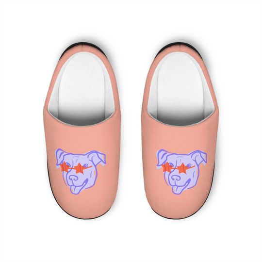 Women's Indoor Slippers, Dog Lovers Soft Slide-On Shoes, Cute Gifts, Wife Mom House Shoes