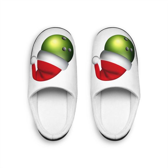 Bowling  Christmas Women's Indoor Slippers, christmas slippers, slippers, Sports Holiday