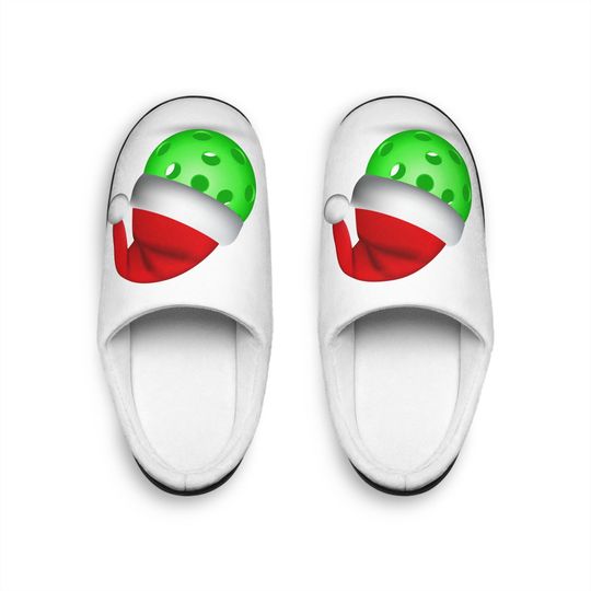 Pickle ball Christmas Women's Indoor Slippers, christmas slippers, slippers, Sports Holiday