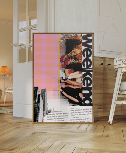 New York City Retro Art Print - Trendy College Apartment Decor - Wall Art Poster - City Girl Art - Bar Cart Decor