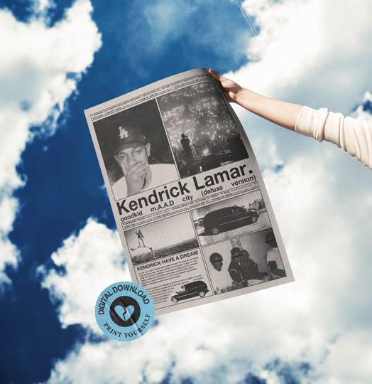 Kendrick Lamar Good Kid M.A.A.D City Poster | Travis Poster | Wall Decor | Album Art Print | Music Poster