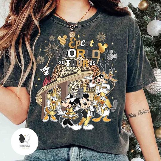 Mickey and Friends Epcot World Tour 2025 shirt, Disney Happy New Year 2025 shirt, Disney Family Trip shirt, WDW Disneyland shirt, Epcot Trip