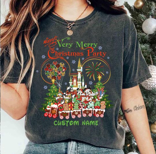 Personalized Mickey's Very Merry Christmas Party T-shirt, Mickey & Friends WDW Disneyland Christmas Group shirts, Disney Xmas Holiday