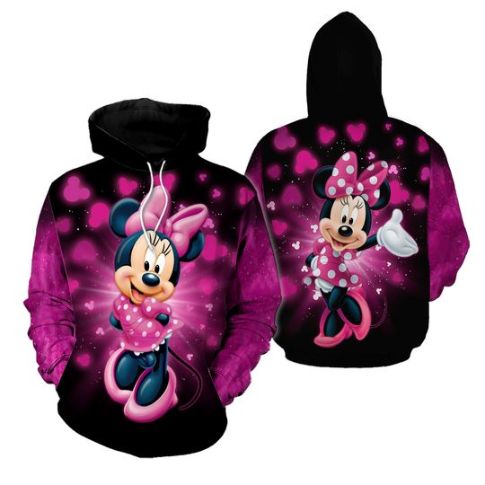 Minnie Mouse Hoodie, Minnie Zip Hoodie, Minnie 3D Hoodie, Minnie Unisex Hoodie