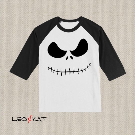 Jack Skellington Unisex 3\4 Sleeve Baseball Tee