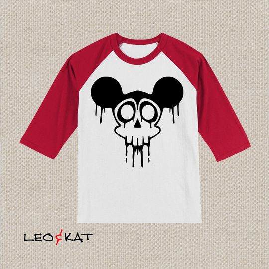 Creepy Mickey Mouse Unisex 3\4 Sleeve Baseball Tee