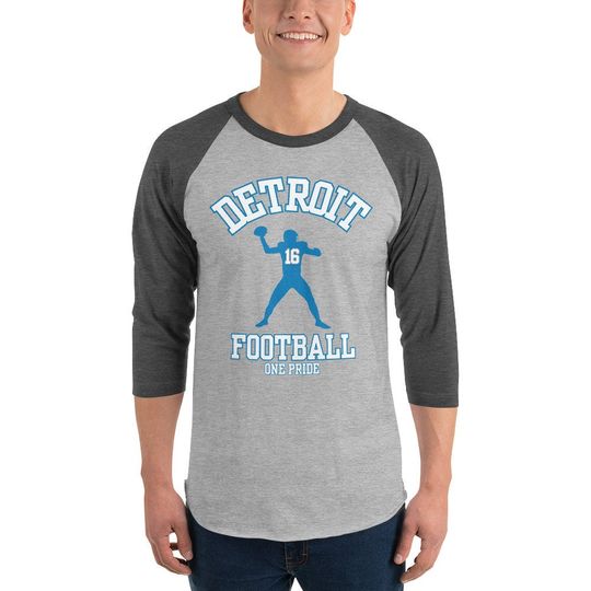 Detroit Football, One Pride, Lions fans - 3/4 sleeve shirt
