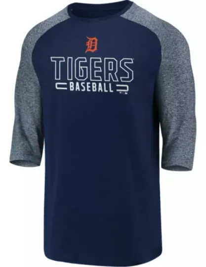 Detroit TigersUnisex 3\4 Sleeve Baseball Tee