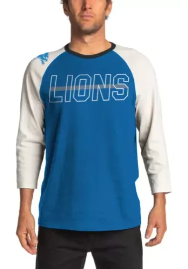 Football Detroit Lions Unisex 3\4 Sleeve Baseball Tee