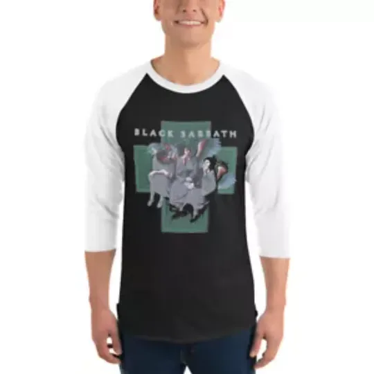 Black Sabbath Unisex 3\4 Sleeve Baseball Tee