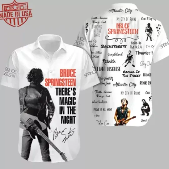 Bruce Springsteen 3D Shirt, Button Down Full Size