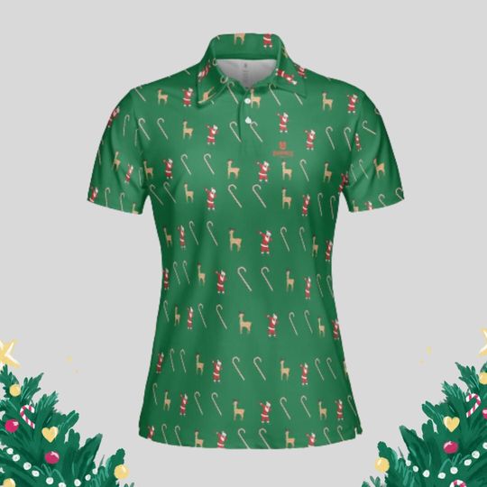 Dabbing Santa Christmas Golf Polo Shirt for Women, Christmas Shirts, Golf Gift For Women, Cute Shirts For Women