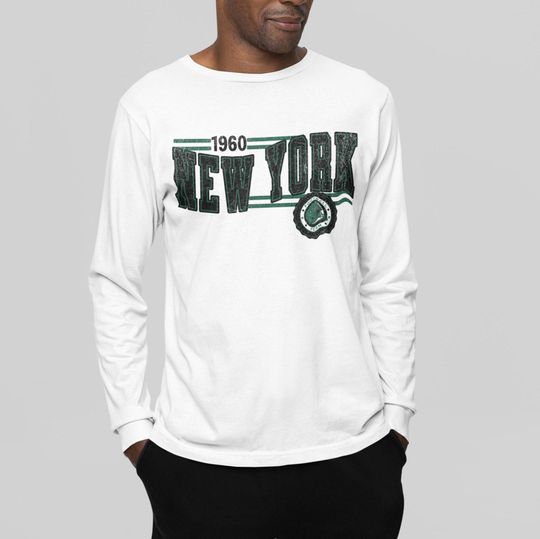 New York Football Retro Crewneck Long Sleeve, Jet Retro Long Sleeve Shirt, New York Unisex Shirt, Game Day T-Shirt, Jet Football Fan Gift