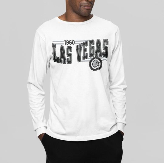 Las Vegas Football Retro Crewneck Long Sleeve, Raider Retro Long Sleeve Shirt, Las Vegas Unisex Shirt, Game Day T-Shirt, Raider Fan Gift