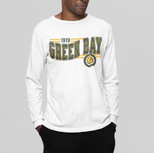 Green Bay Football Retro Crewneck Long Sleeve, Packer Retro Long Sleeve Shirt, Green Bay Unisex Shirt, Game Day T-Shirt, Packer Fan Gift