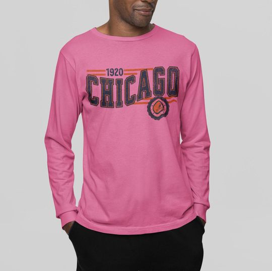 Chicago Football Retro Crewneck Long Sleeve, Bear Retro Comfort Colors Shirt, Chicago Unisex Shirt, Game Day T-Shirt, Bear Football Fan Gift
