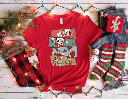 Merry Christmas Mickey and Friends Shirt, Polaroid Mickey and Friends Christmas Shirt, Disney Christmas Shirt, Christmas Family Shirt