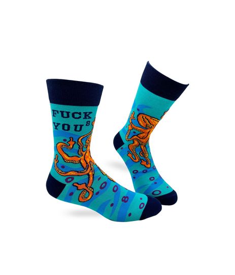 Fuck You To The Eight Men's Novelty Crew Socks | Swear Word Socks | Funny Phrases Socks for Men | Funny Gift for Him | Inappropriate Socks