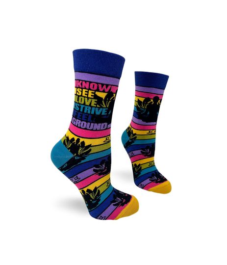 Zen Yoga Women's Novelty Crew Socks | Feel Good Gift | Know, See, Love, Strive, Feel, Ground | Positive Affirmations