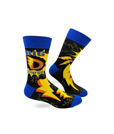 Big D Energy Men's Novelty Crew Socks | Swear Word Socks | Funny Phrases Socks for Men | Funny Gift for Him | Inappropriate Rude Socks