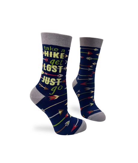 Take a Hike, Get Lost, Just Go Women's Crew Socks | Feel Good Gift | Inspirational Travel | Letterbox Gift | Positive Affirmations
