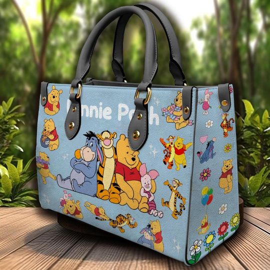 Winnie The Pooh Leather Bag, Winnie Pooh Friends Women Bag, Shoulder Bag, Trending Bag Gift