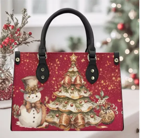 Christmas Snowman Handbag,Holiday Gift for Her
