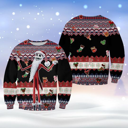 The Nightmare Before Christmas Ugly Sweater, Jack Skellington Holiday Sweater, The Sandy Claws Sweatshirt, Christmas Party Shirt