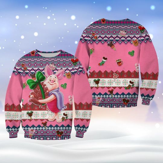 Winnie The Pooh Piglet Christmas Ugly Sweater, Disney Piglet Holiday Sweater, Winnie The Pooh Shirt, Disney Trip Shirt, Gift For Her
