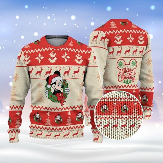 Christmas Mickey Mouse Ugly Sweater, Disney Christmas Sweater, Xmas Ugly Sweatshirt, Christmas Party Shirt, Disneyland Vacay Shirt