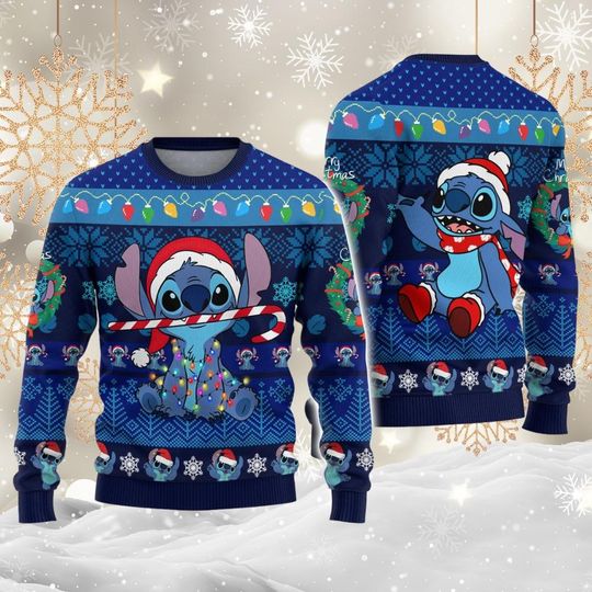 Stitch Ugly Sweater, Stitch Santa Holiday Sweatshirt, Disney Stitch Xmas Sweater, Stitch Merry Christmas Shirt, Magic Kingdom Shirt