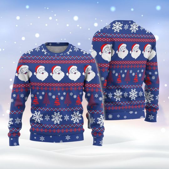 Santa Ugly Christmas Sweater, Santa Claus Holiday Sweater, Cute Santa Shirt, Winter Holiday Sweatshirt, Christmas Party Shirt
