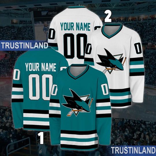 Personalized San Jose Sharks Hockey Jersey, Jersey For Men With Your Team Name, Fan Hockey Jersey