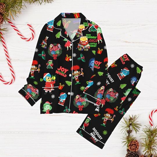 Inside Out Emotions Pajamas Set, Christmas Inside Out 2 Shirt, All Of The Feels Pajamas, Disney Midnight Shirt, Merry Christmas Shirt