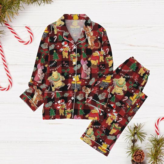 Winnie The Pooh Christmas Pajamas, Pooh Bear And Friends Holiday Pajamas, Tigger Xmas Pajamas, Eeyore Midnight Shirt, Piglet Pajamas