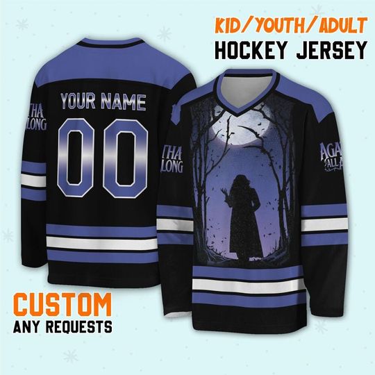 Personalized Agatha All Along Agatha Harkness Jersey Hockey, Agatha Harkness All Along Character Hockey, The Witches Road Hockey
