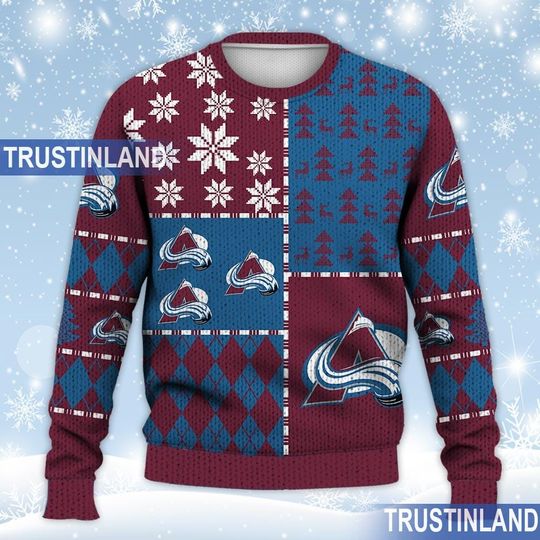 Colorado Avalanche Ugly Sweater Christmas, Ice Hockey NHL Sweatshirt Pattern 3D All Over Print Hoodie, Shirt Xmas Full Print