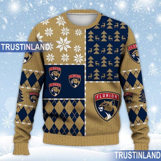 Florida Panthers Ugly Sweater Christmas, Ice Hockey NHL Sweatshirt Pattern 3D All Over Print Hoodie, Shirt Xmas Full Print