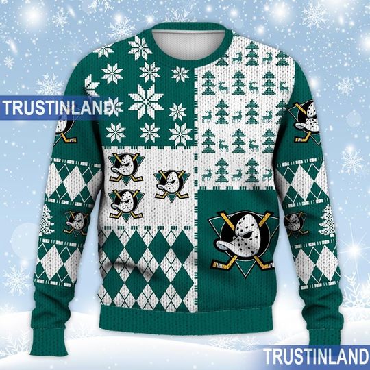Anaheim Ducks Ugly Sweater Christmas, Ice Hockey NHL Sweatshirt Pattern 3D All Over Print Hoodie, Shirt Xmas Full Print