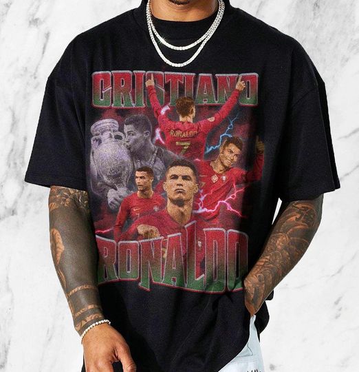 Cristiano Ronaldo Portugal Tee, Vintage-Style 2024 Soccer Tee, Stylish Sports Apparel, Retro Football Fan Shirt, Authentic Sport Tee
